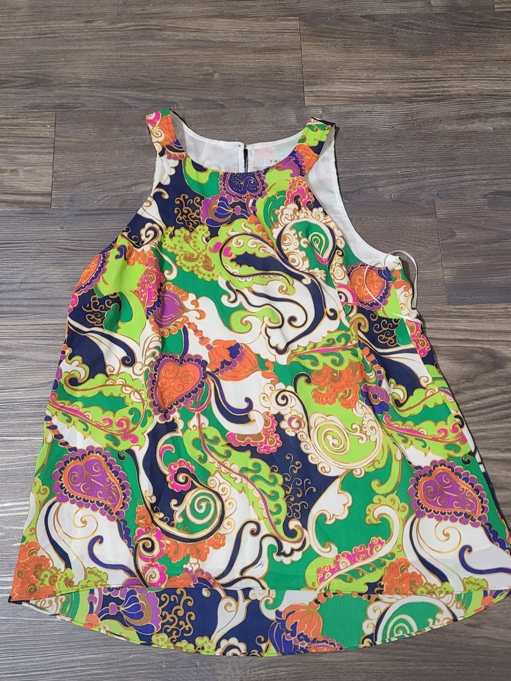 Trina Turk Bright Multicolor Paisley Shell in Green, Purple, Orange